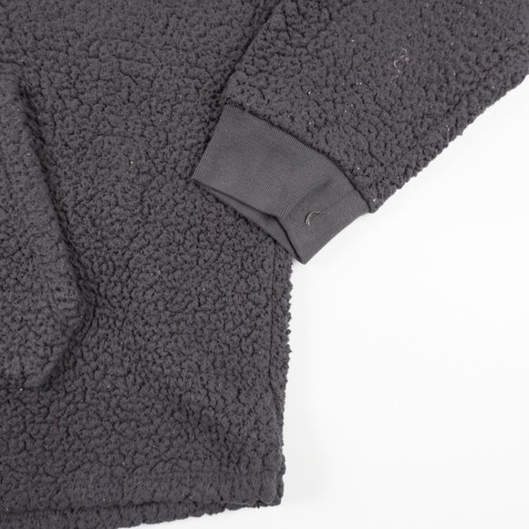 PINK by Victoria's Secret grey 1/2 zip sherpa fleece hoodie size L - Picture 7 of 10